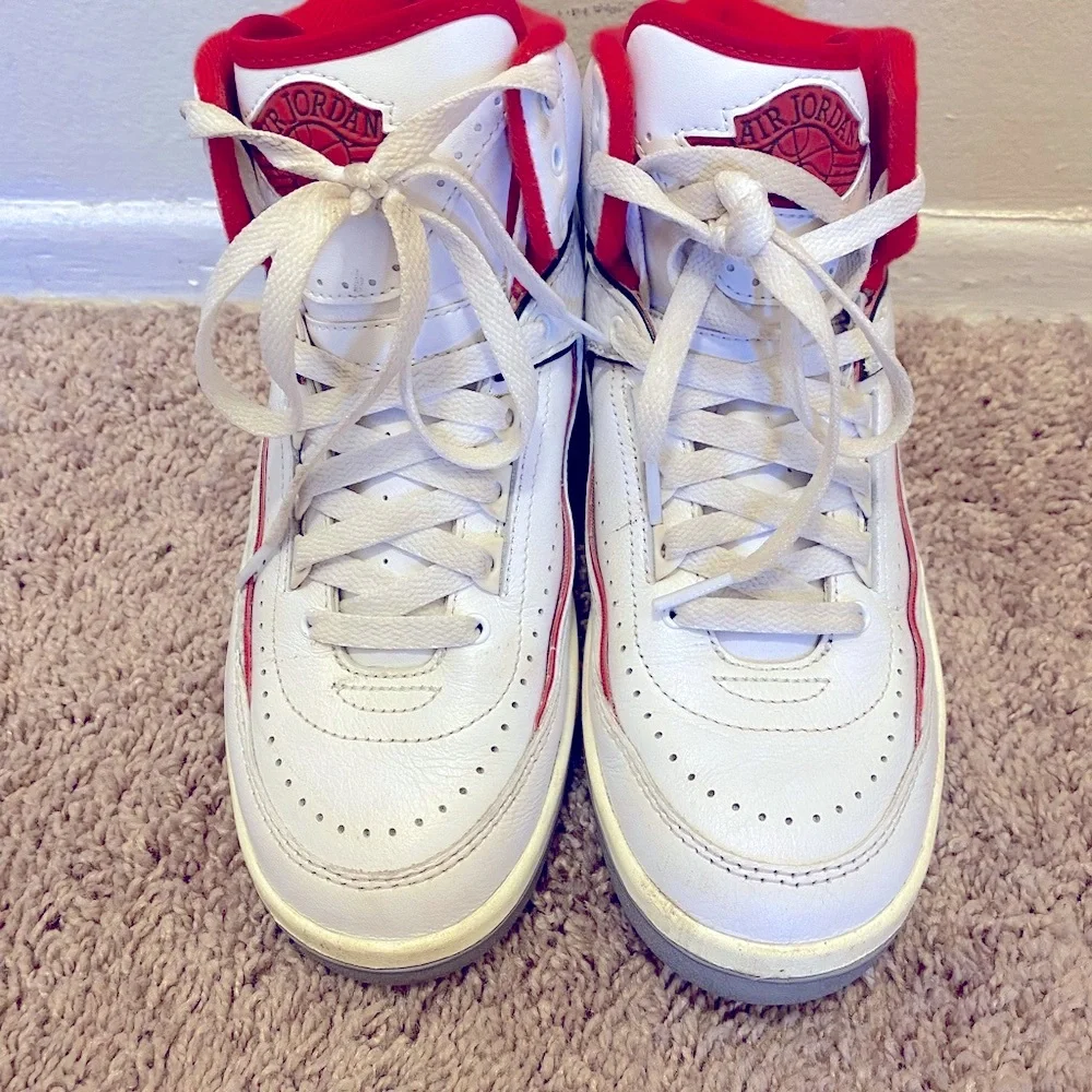 Nike Air Jordan White Red Green High-Top Classic Basketball Size 5 Big Kids